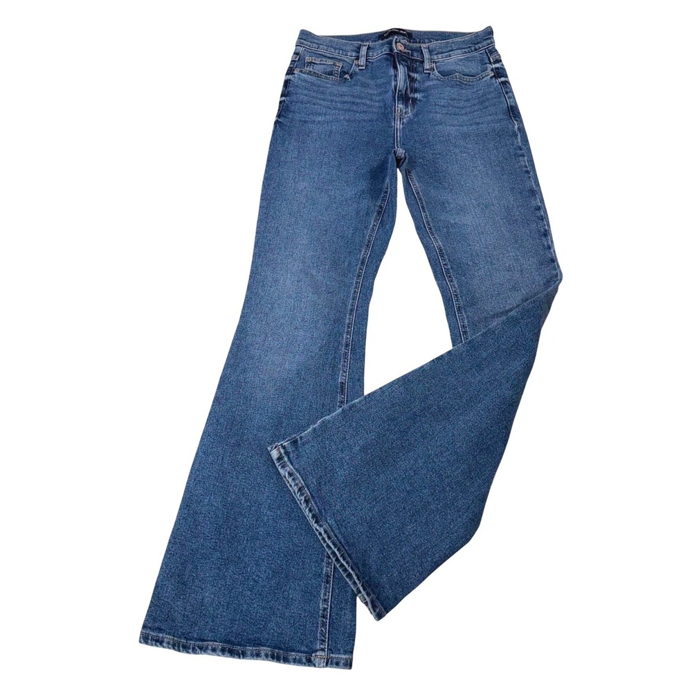 Calvin Klein Jeans High‎ Rise Flare Womens 27 Blue Medium Wash Denim Retro 70s